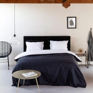 Dekbedovertrek 100% Egyptisch Katoen Dubbelzijdig Zwart / Wit