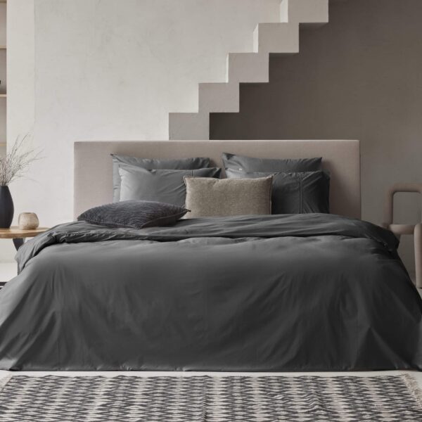 Dekbedovertrek 100% Egyptisch Katoen Effen Donker Grijs