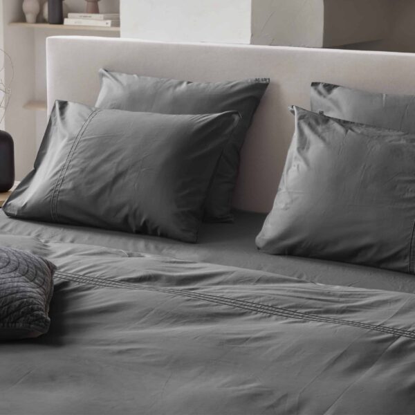 Dekbedovertrek 100% Egyptisch Katoen Effen Donker Grijs