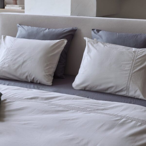 Dekbedovertrek 100% Egyptisch Katoen Effen Warm Grijs