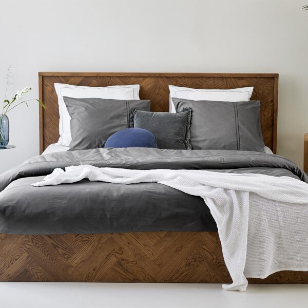 Dekbedovertrek 100% Egyptisch Katoen Effen Donker Grijs