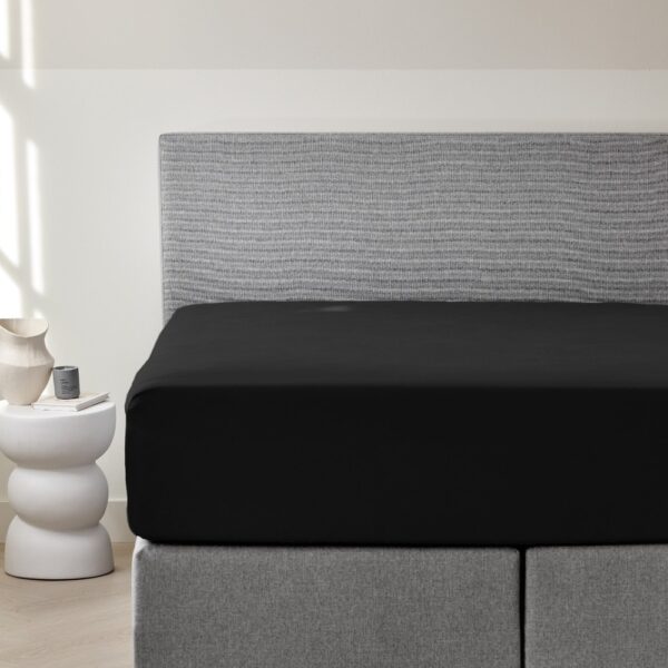 Dreamers Den Premium Jersey Elastan Hoeslaken Biologisch Katoen Zwart