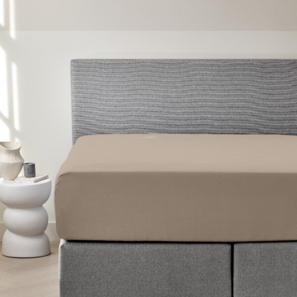 Dreamers Den Premium Jersey Elastan Hoeslaken Biologisch Katoen Taupe