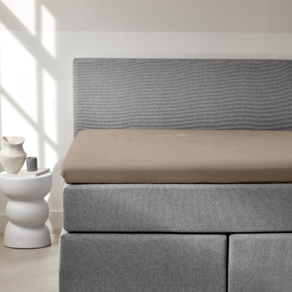 Dreamers Den Premium Jersey Elastan Hoeslaken Biologisch Katoen Taupe