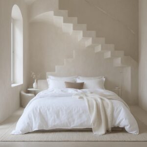 Dreamers Den Dekbedovertrek Half Linnen Wit